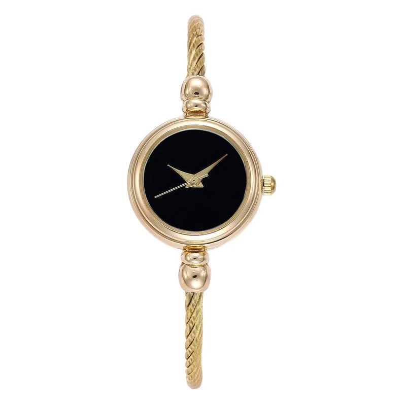 Stainless Steel Ladies Quartz Wristwatch, Women Simple Small Bracelet Watch, Retro Fashion Casual Design