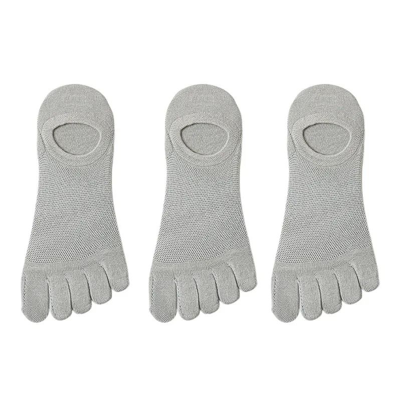 3 Pairs Mens Breathable Toe Socks Casual Finger Boat Socks