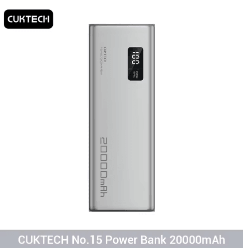 CUKTECH No.15 20000mAh 150W 3-Port Power Bank with Screen Display