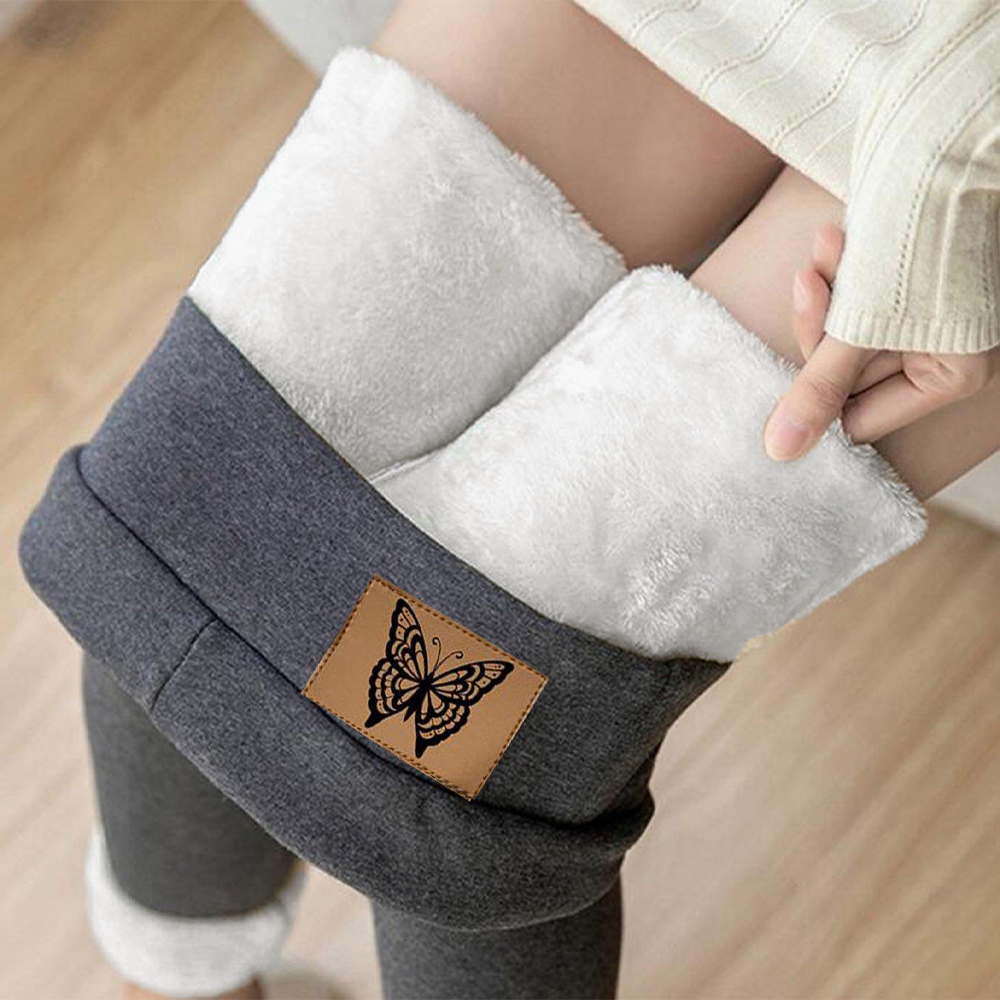 Thick Cashmere Wool Leggings Women | High Waisted Fleece Lined Leggings | Stretchy Warm Thermal Pants