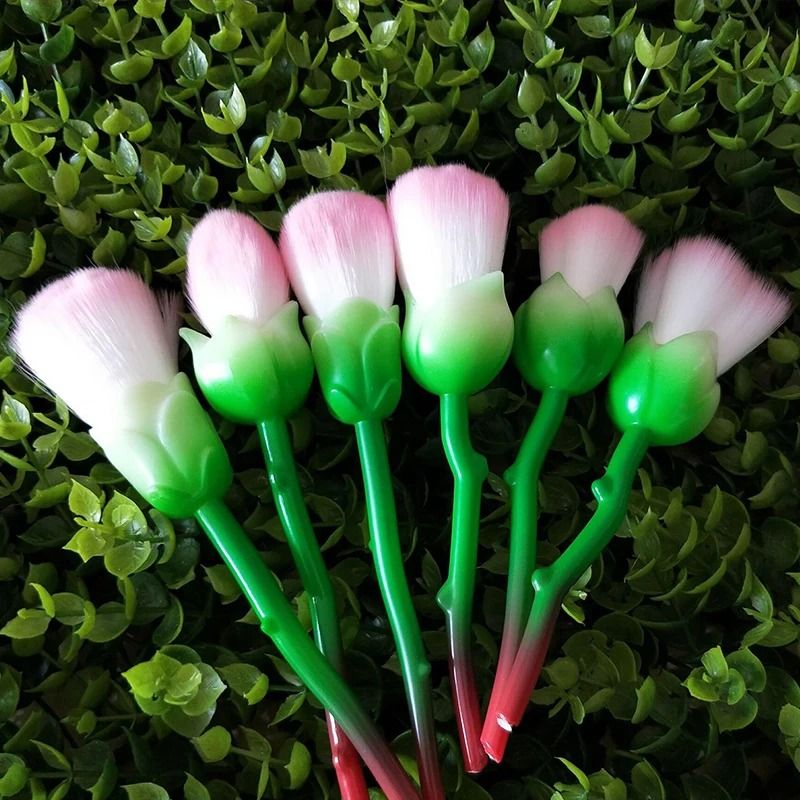 6-Piece Rose Flower Professional Makeup Brush Set – Enchanted Garden Cosmetic Collection
