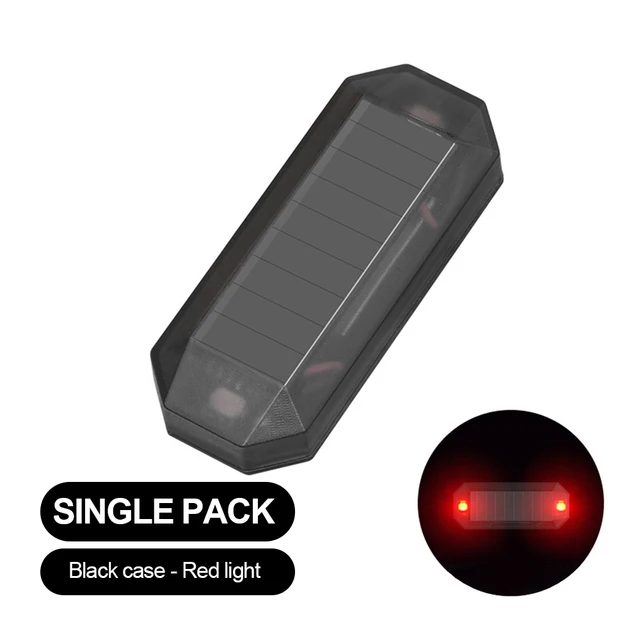 Car Mini LED Solar Power Warning Light Wireless Anti Theft Night Security Simulated Alarm Lamp