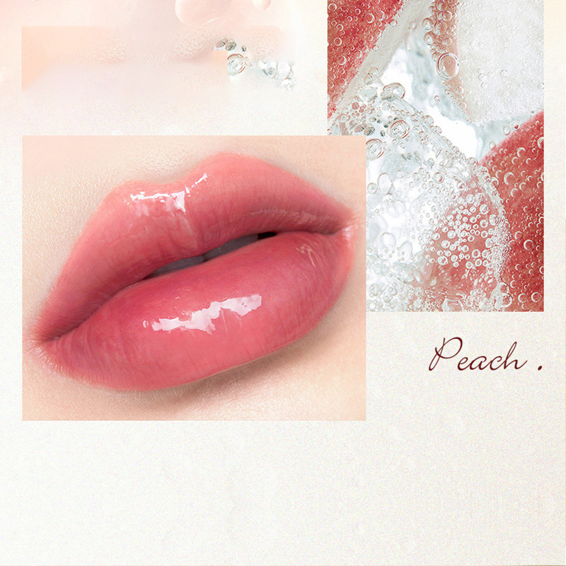 Honey Peach Lip Oil, Long Lasting Hydrating Lip Tint, Non-sticky Moisturizing Lip Plumper Serum Make Up