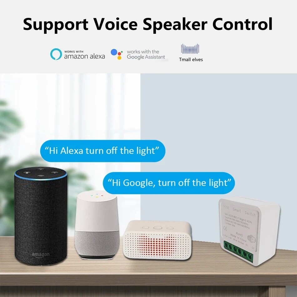 DIY Voice Control Light Switch Module for Smart Home Automation with Tuya, Alexa & Google Home Integration