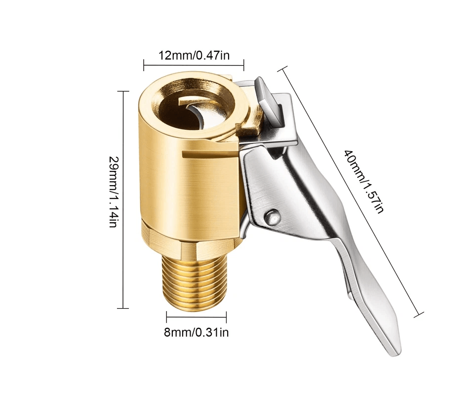 Heavy-Duty Brass Open Flow Air Chuck for Internal Thread Inflator Hose, Fast Tire Inflation