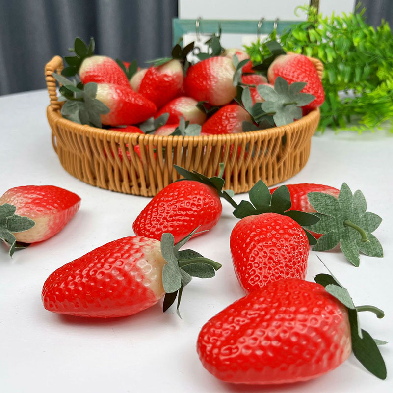 Artificial Strawberries Fake Fruit for Home Party Decor Photography Prop
