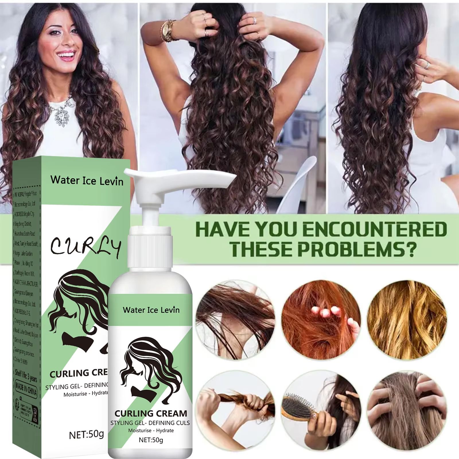 Curly Hair Styling Cream – Moisturizing & Shine Enhancing Curl Defining Cream