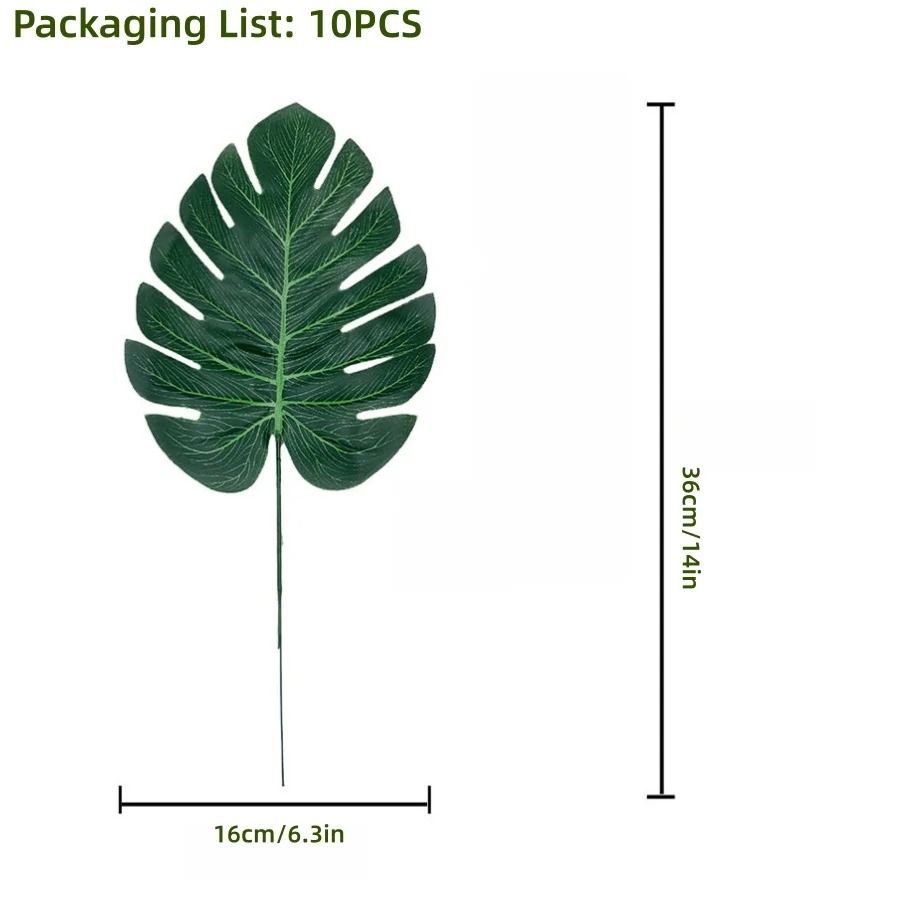 Tropical Palm Leaves Set – 10-Piece Artificial Safari Foliage