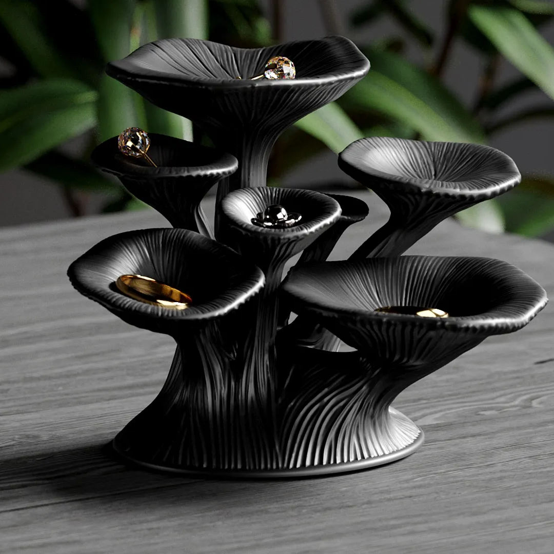Mushroom Jewelry Organizer Shelf Decorative Ring Holder Storage Tray