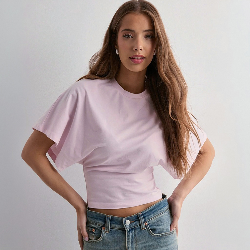 Tops Waist Slimming Sweet Hottie Design Positive Shoulder Top