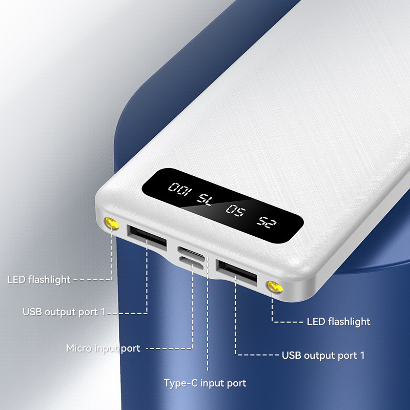 High Capacity Powerbank, Fast Charging Portable Charger with Flashlight, Battery Pack for iPhone Samsung Huawei