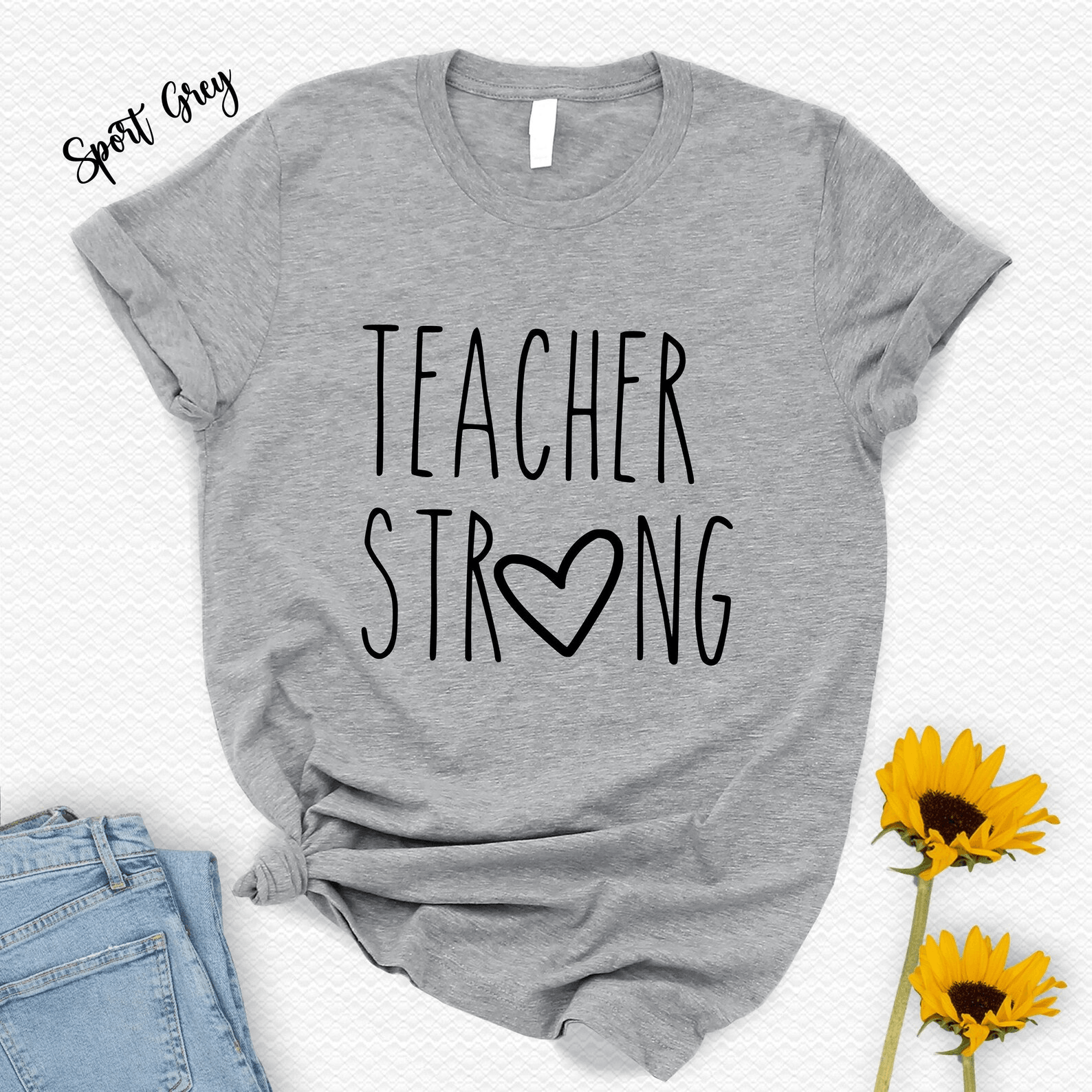 Teacher Strong Shirt Inspirational Back to School Teacher Appreciation Gift Tee
