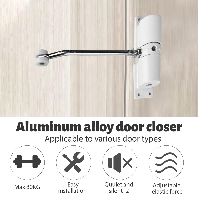 Durable Metal Door Closer Adjustable Heavy Duty Safety Spring for Quiet Hinged Doors