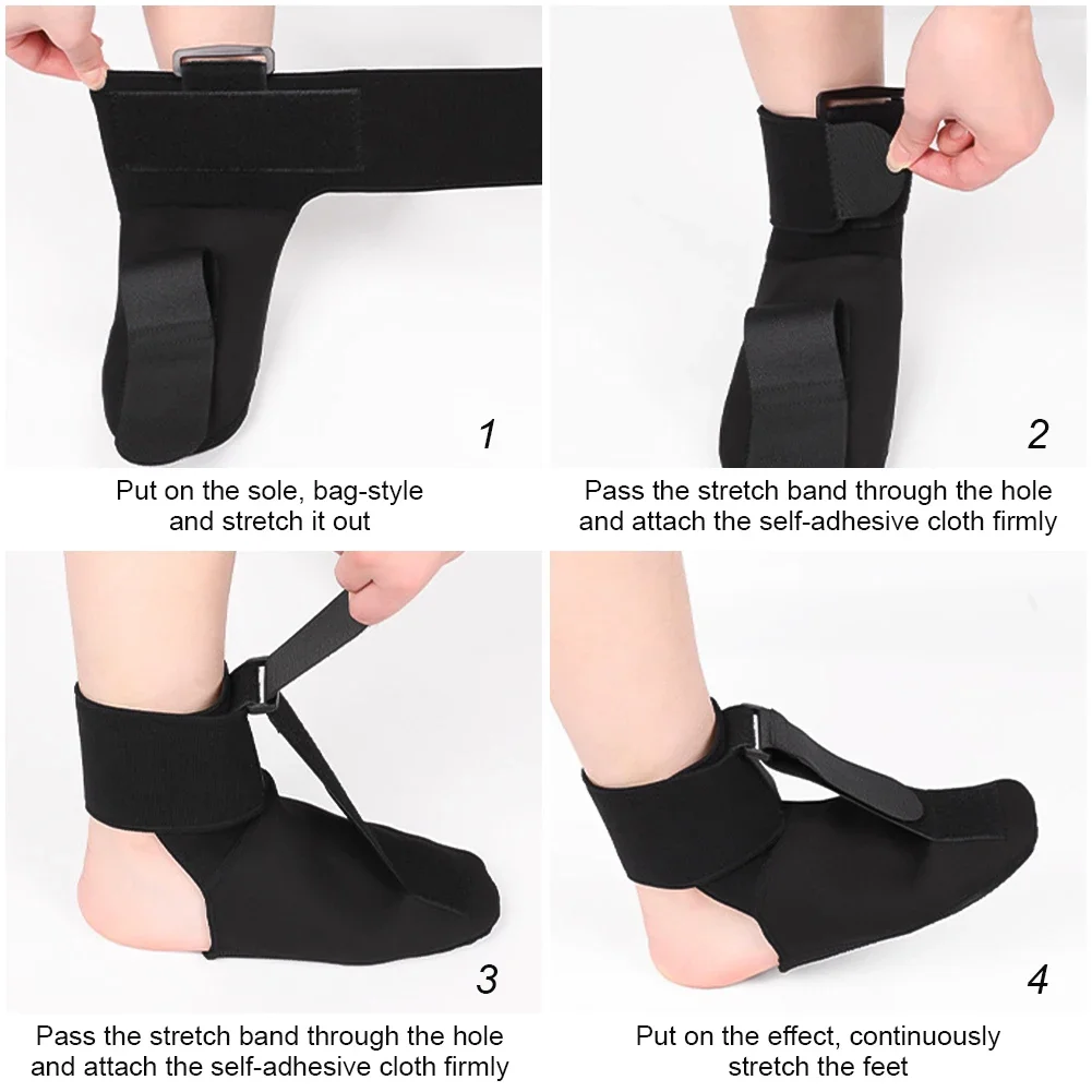 Adjustable Dorsal Drop Foot Orthopedic Brace, Plantar Fasciitis Splint Sock Comfortable Foot Drop Orthosis Night Support