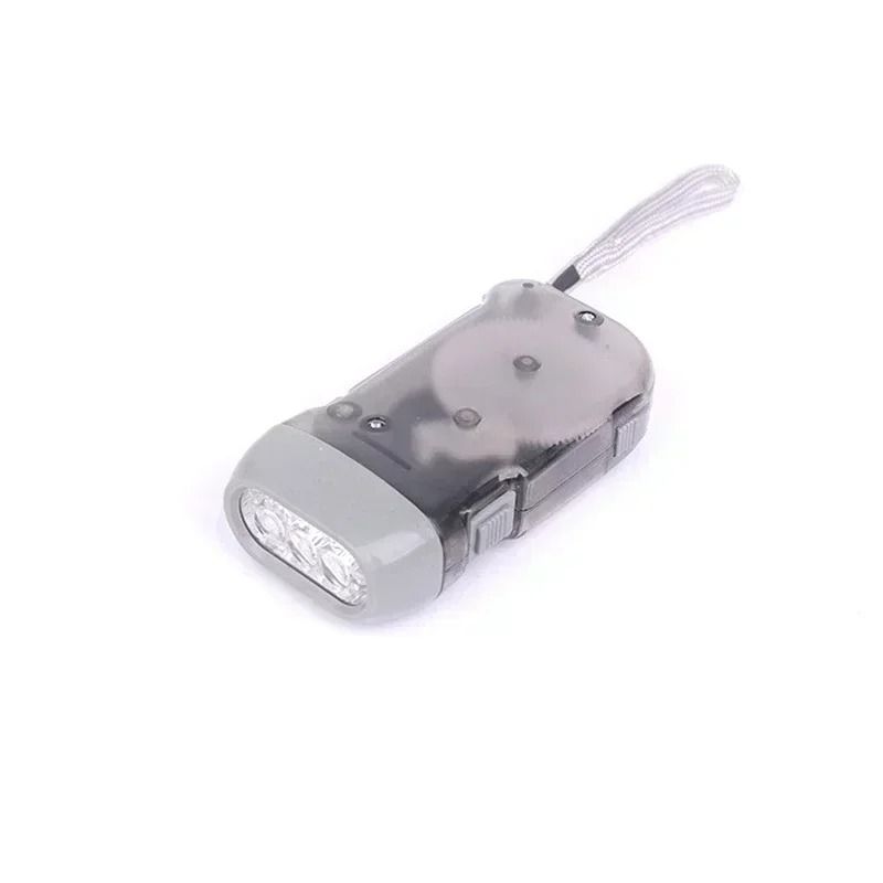 Hand Pressing Dynamo Crank Flashlight Mini Self Generating LED Lamp