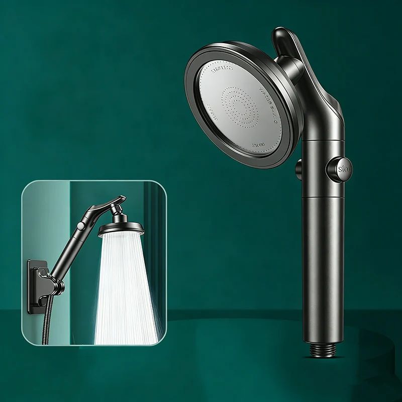 Dual Shower Head Set Handheld and Overhead High Pressure Shower Head