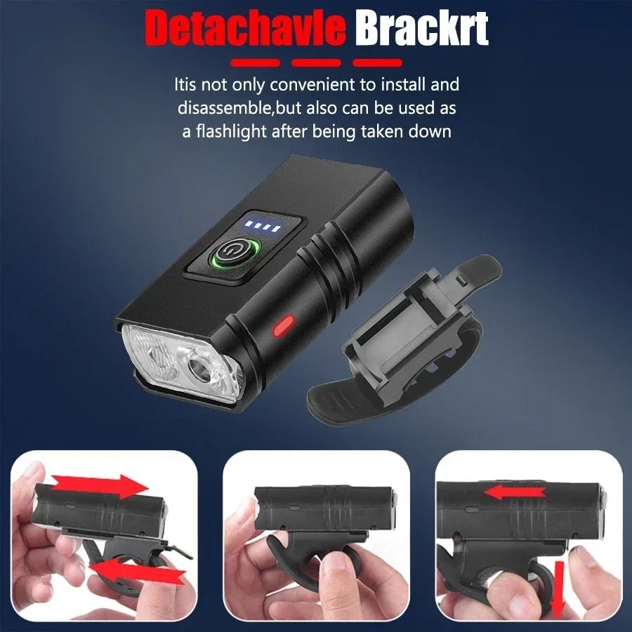 USB Rechargeable Bicycle Front Light with 1000 Lumen LED Headlight