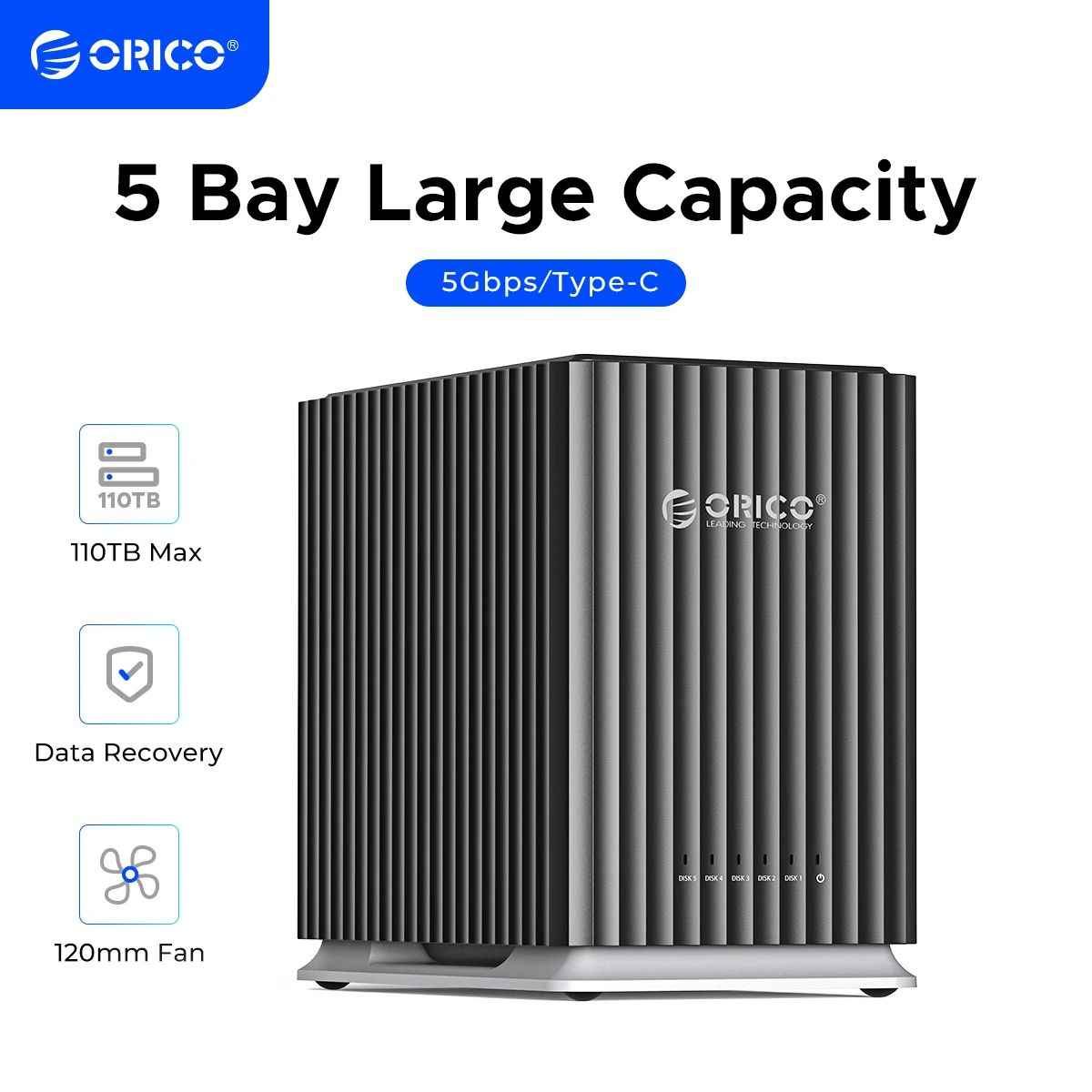 ORICO ProVault HDD Docking Station – 2Bay / 5Bay Type-C Hard Drive Dock for 3.5