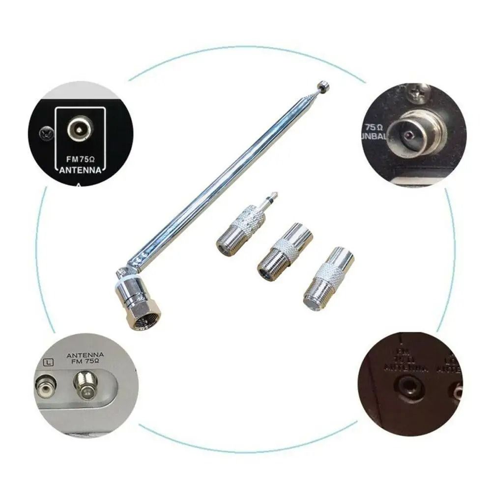 Telescopic FM DAB Antenna 3.5mm Radio Aerial with Adapter Set