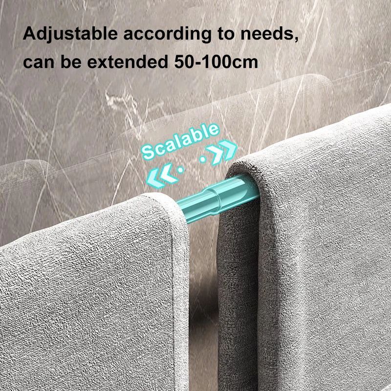 FlexiGrip No Drill Towel Rack – Retractable Suction Cup Towel Bar for Bathroom & Kitchen
