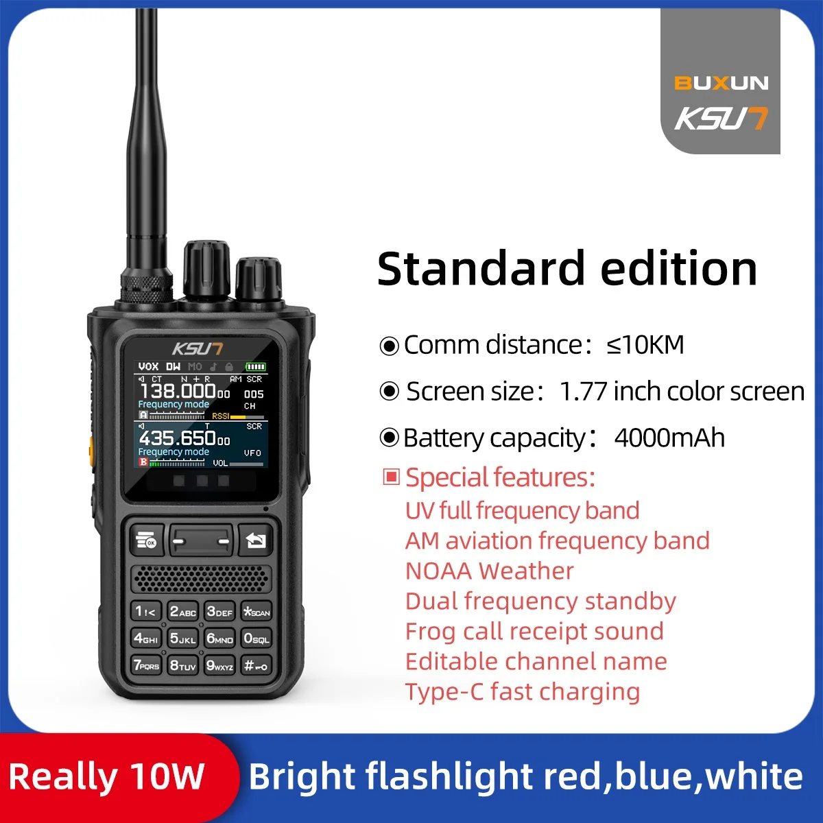 KSUN Dual Band Long Range Walkie Talkie Professional Two Way Radio