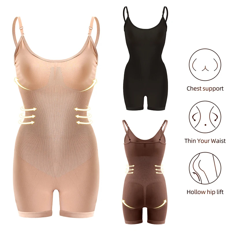 Women Bodysuit Shapewear Tummy Control Full Body Shaper Slimming Sheath Butt Lifter Push Up Thigh Slimmer Abdomen Shaper
