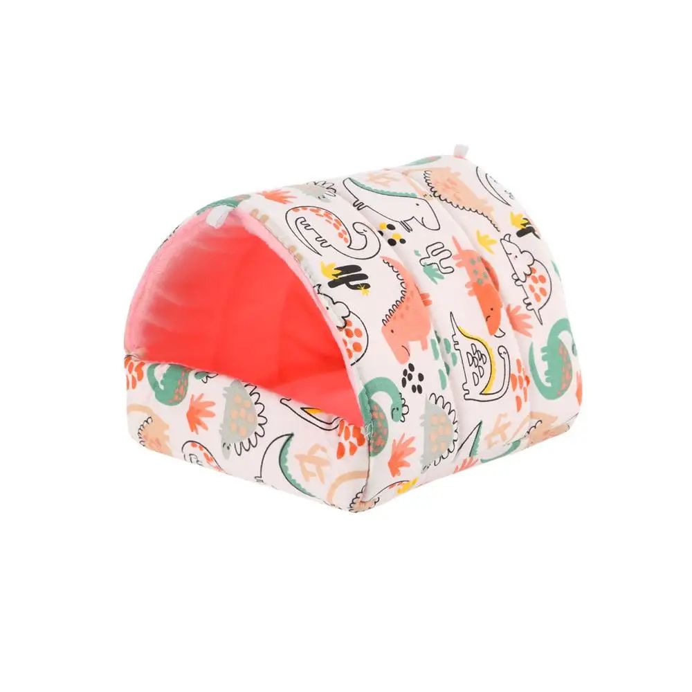 Warm Plush Small Animal Sleeping Bed | Cozy Winter Guinea Pig Nest & Hamster House | Rabbit Squirrel Snuggle Mat