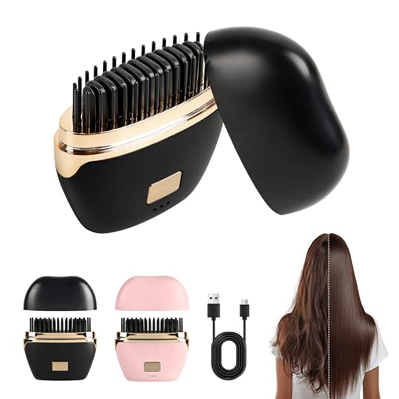 Rechargeable Portable Hair Straightener Brush Cordless Mini Travel Hair Straightener