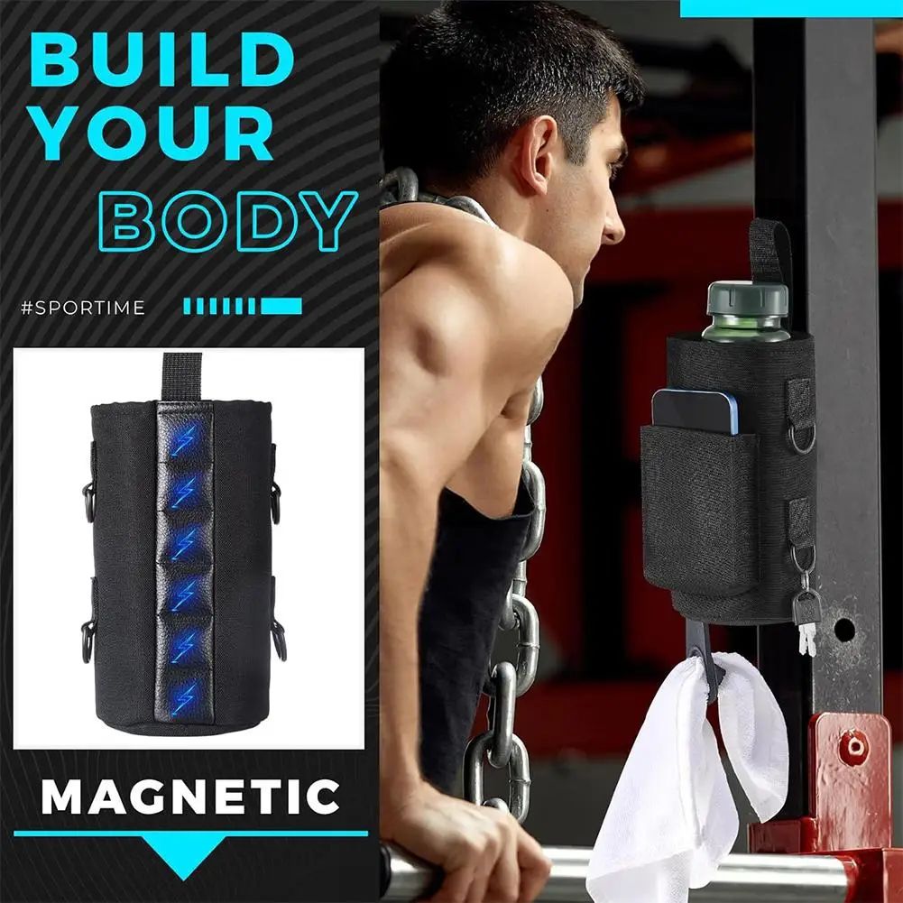 Magnetic Gym Water Bottle Holder Bag