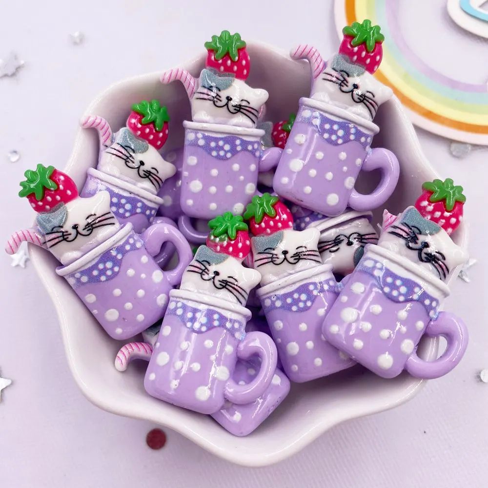 Kawaii Cartoon Cat Resin Flatback DIY Set