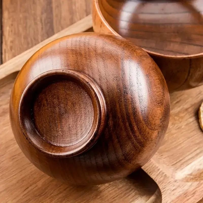 Artisan Japanese Wooden Bowl – Handcrafted Natural Food Container