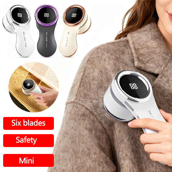 Portable Clothes Fuzz Remover Electric Lint Shaver LCD Display USB Rechargeable Fabric Shaver