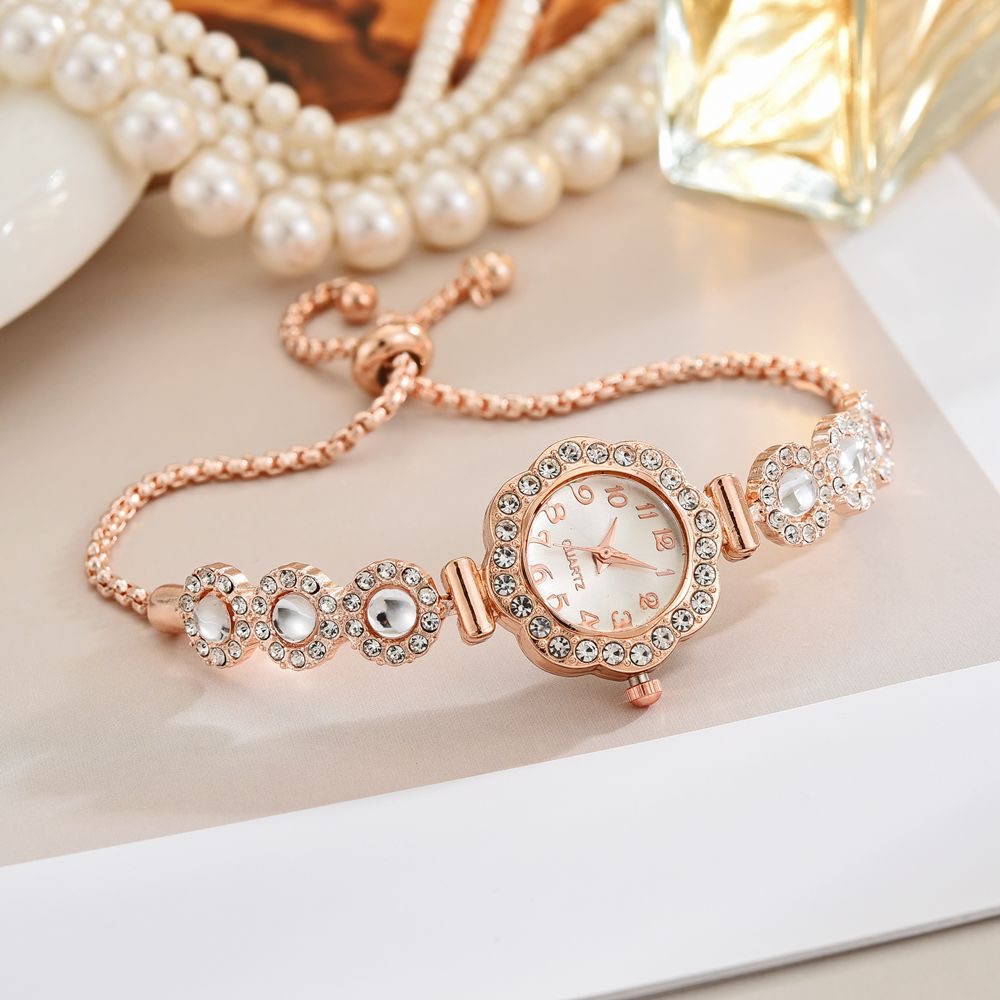 Fashion Ladies Quartz Wristwatch, Elegant Rhinestone Women Watches, Girls Bracelet Strap Gift Clock
