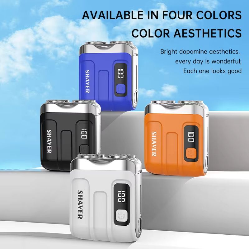 Mini Electric Smart Shaver with Digital Display – Dual Blade Rechargeable Beard Trimmer
