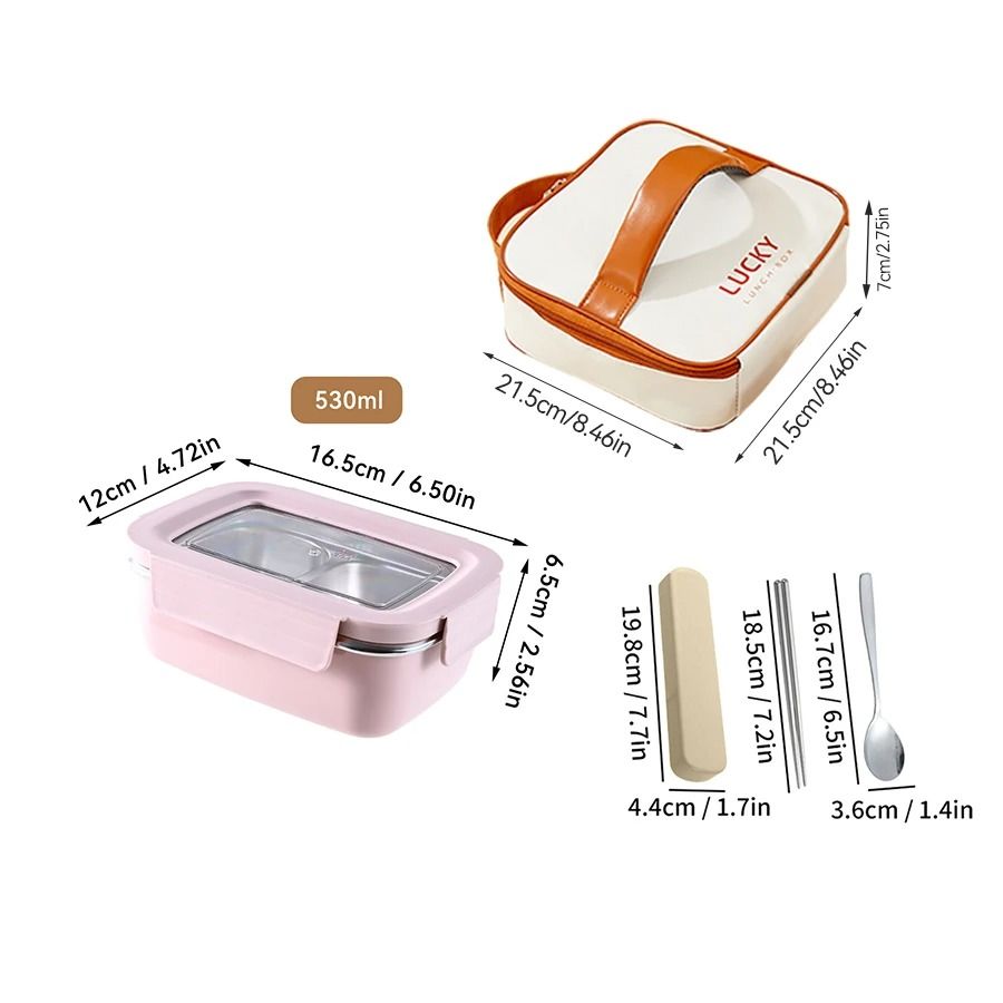 Stainless Steel Lunch Box Leak Proof Divided Microwave Safe Bento Container