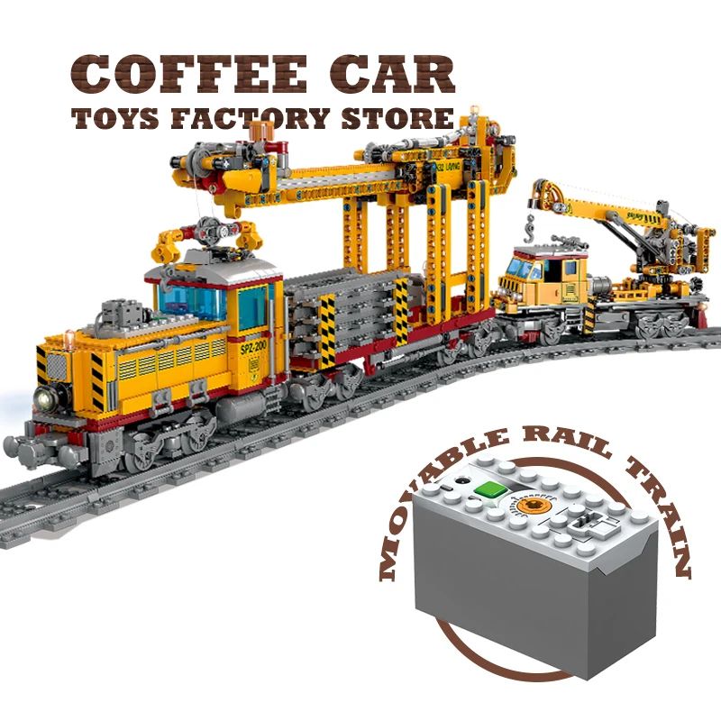 Technical City Power MOC Train Bricks Set with Railway Track and Locomotive