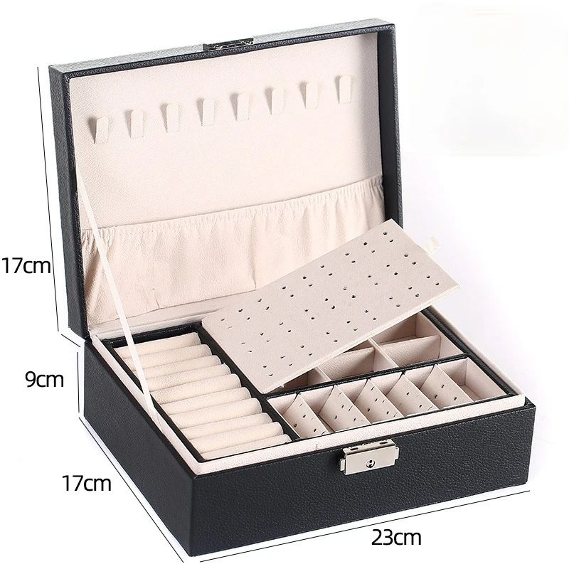 Double Layer Wooden Jewelry Box