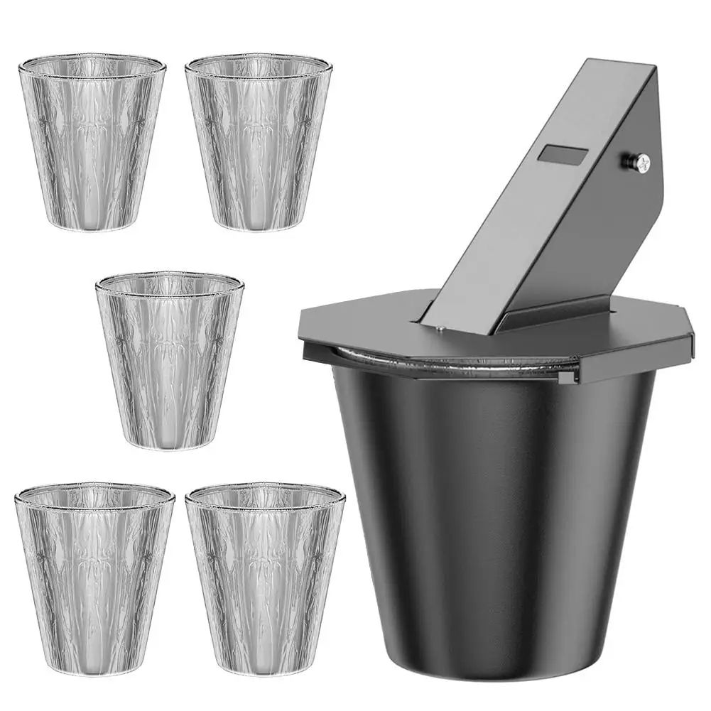 Large Capacity BBQ Grease Bucket with Trap Funnel – Drip Catcher Pail with Disposable Foil Liners for Grill