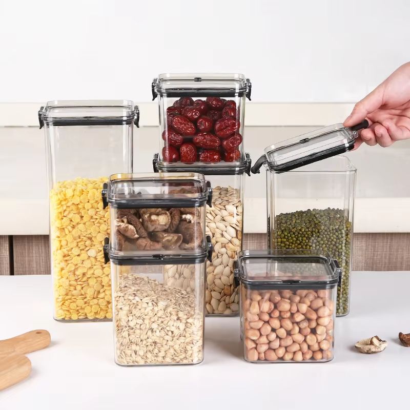 5-Piece Stackable Airtight Food Storage Jar Set for Kitchen Pantry Organization
