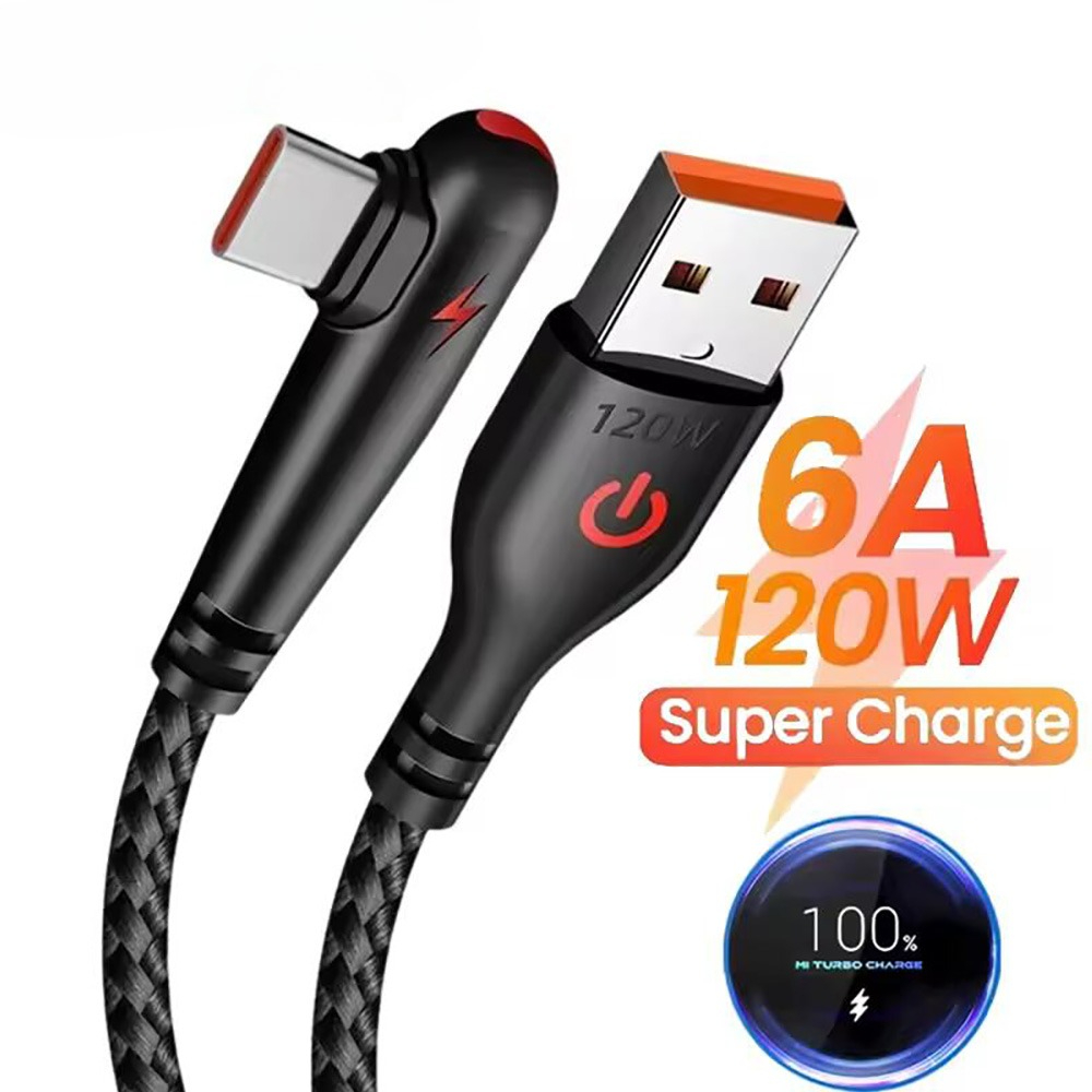 High Speed Data Transfer Cable USB C Cable Elbow PD Type C Quick Charge Charger Cord