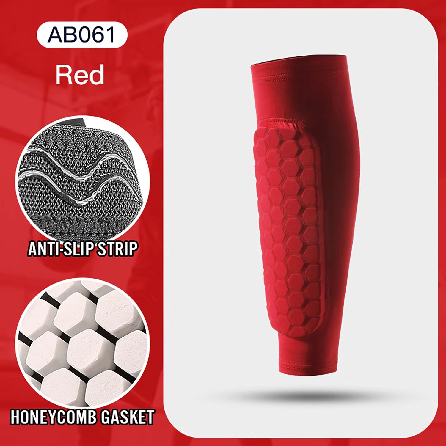 Honeycomb Padded Football Shin Guard Compression Sleeve