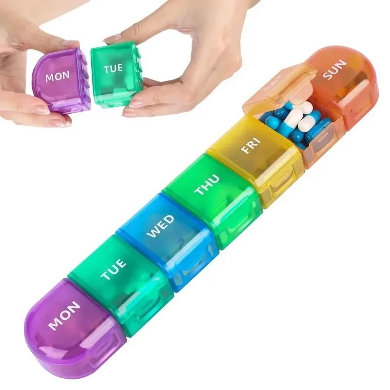 7-Day Separable Weekly Pill Organizer and Medicine Storage Case