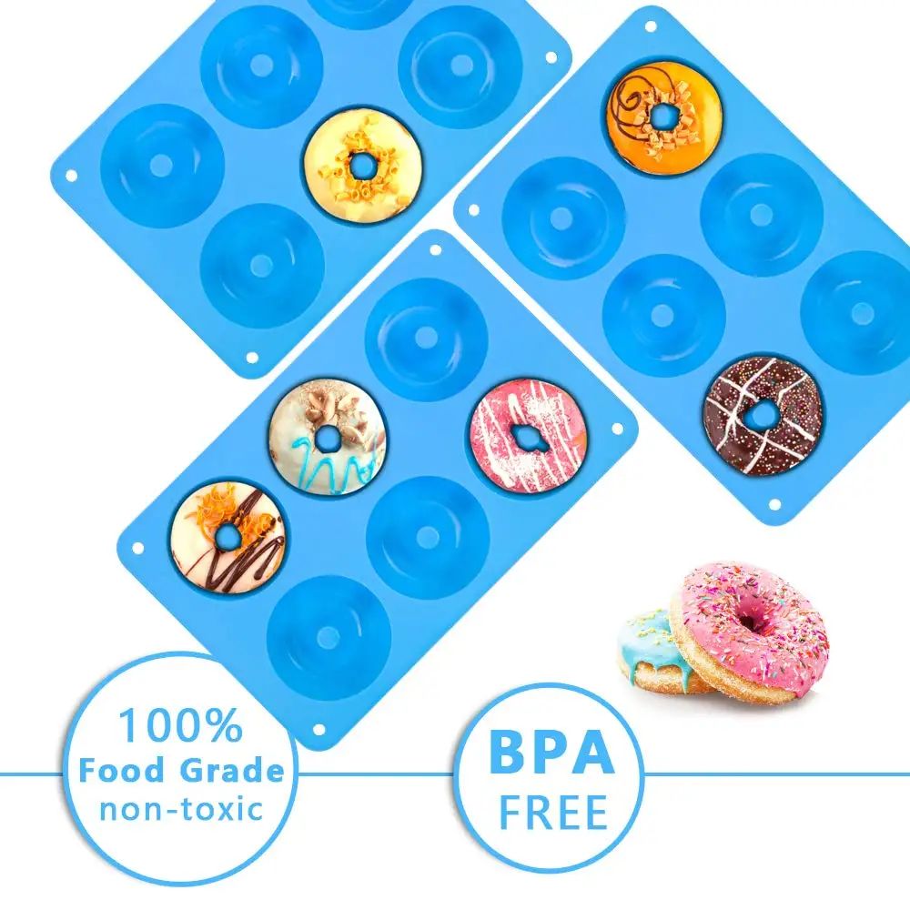 Premium 6-Cavity Silicone Donut & Baking Mold – Non-Stick Pastry, Cake & Dessert Pan