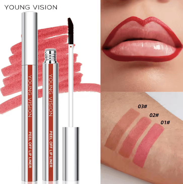YOUNG VISION Tear-Off Lip Liner Stain – Matte Smudge-Free Waterproof Lip Contour Pencil (3 Colors)