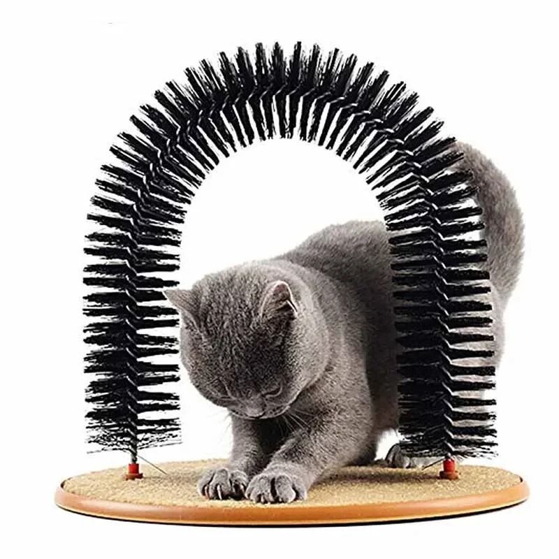 Cat Toy Arch Self Groomer – Feline Massage Brush & Scratching Pad