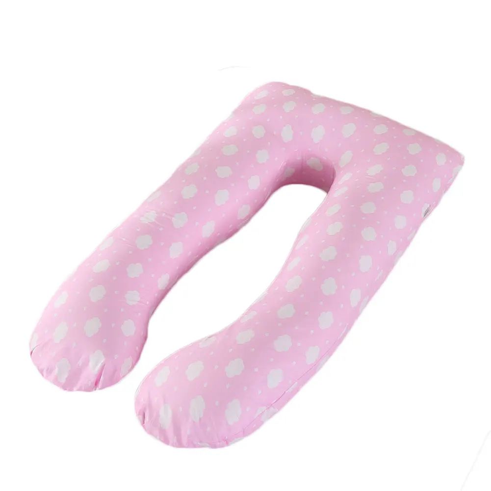 U-Shape Maternity Pillow Case – Pure Cotton Multifunction Pregnancy Body Pillow Cover (27.6 x 51.2 in)