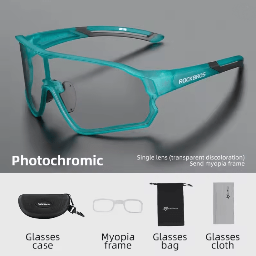 ROCKBROS Photochromic Cycling Glasses with UV400 Protection and Ultra-Light Frame