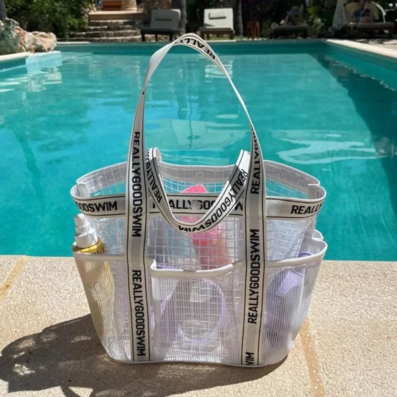 Waterproof PVC Beach Tote Bag Large Capacity Swim Bag with Wet Dry Separation