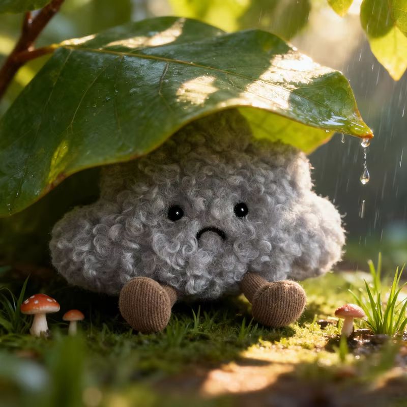 Kawaii Soft Sad Cloud Plush Toy 6.3in Gray Cloud Throw Pillow Plush Doll Gift