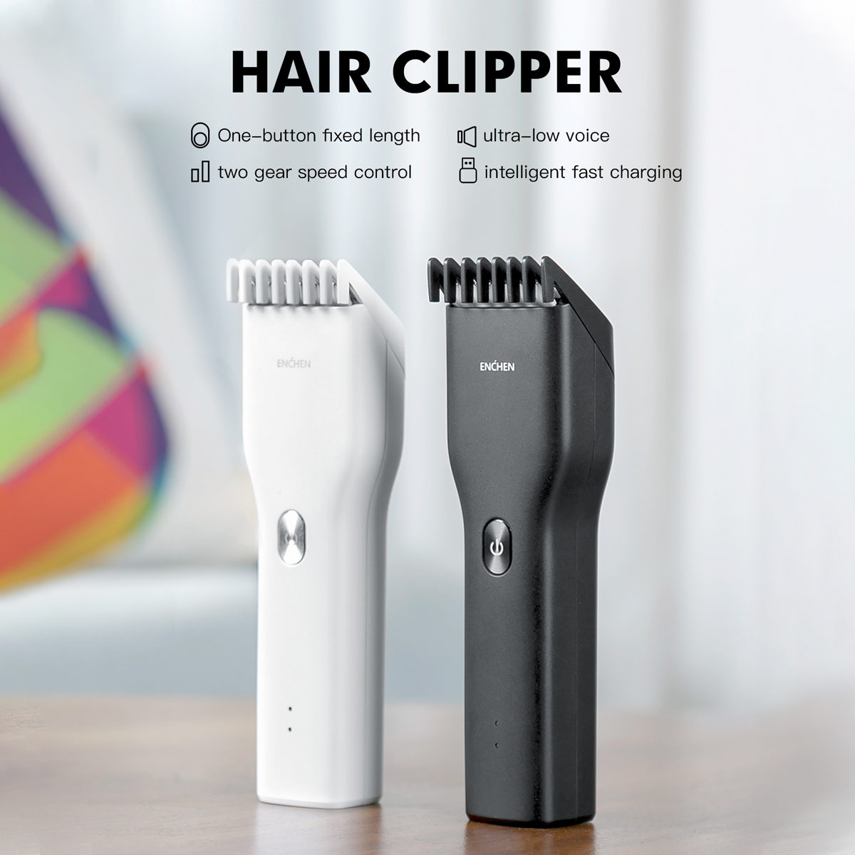 ENCHEN Boost Electric Hair Clipper, Professional Cordless Ceramic Trimmer with Type C Charging